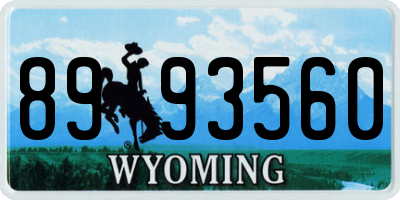 WY license plate 8993560