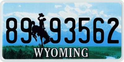 WY license plate 8993562
