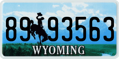 WY license plate 8993563