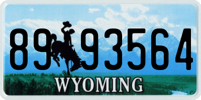 WY license plate 8993564