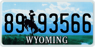 WY license plate 8993566