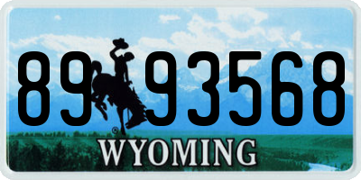 WY license plate 8993568