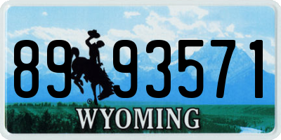 WY license plate 8993571