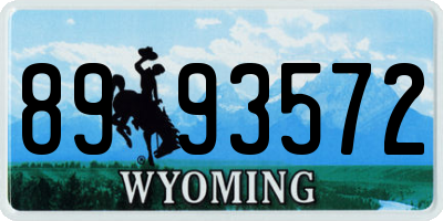 WY license plate 8993572
