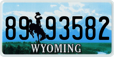 WY license plate 8993582