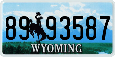 WY license plate 8993587