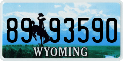 WY license plate 8993590