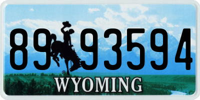 WY license plate 8993594