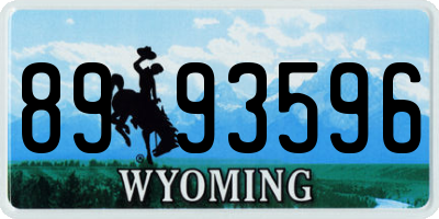 WY license plate 8993596