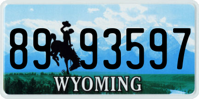 WY license plate 8993597