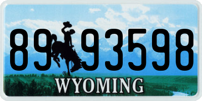 WY license plate 8993598