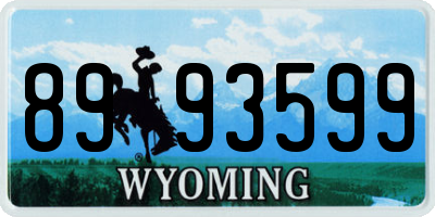 WY license plate 8993599