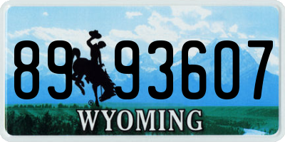 WY license plate 8993607