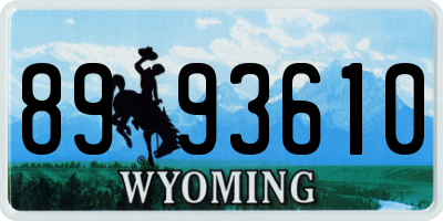WY license plate 8993610
