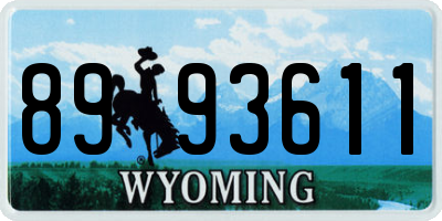 WY license plate 8993611