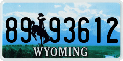 WY license plate 8993612