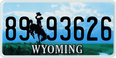 WY license plate 8993626