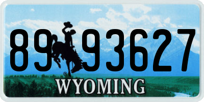 WY license plate 8993627