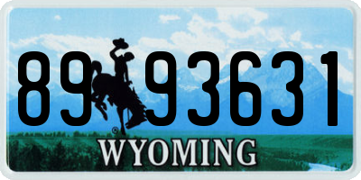 WY license plate 8993631