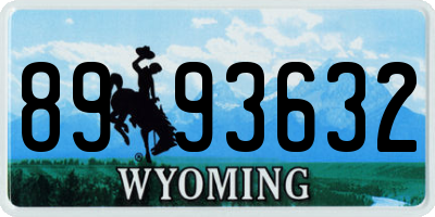 WY license plate 8993632