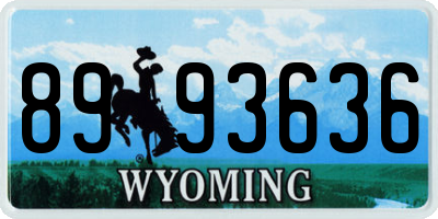 WY license plate 8993636