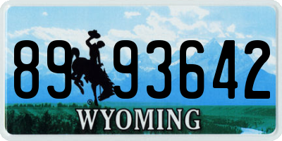 WY license plate 8993642