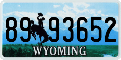 WY license plate 8993652