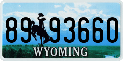WY license plate 8993660