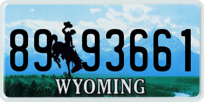WY license plate 8993661