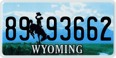 WY license plate 8993662