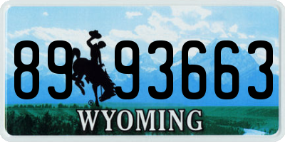 WY license plate 8993663