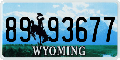 WY license plate 8993677