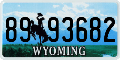 WY license plate 8993682