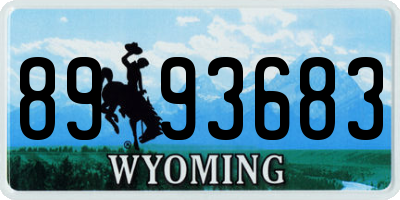 WY license plate 8993683