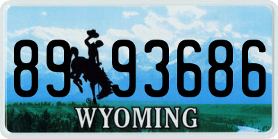 WY license plate 8993686