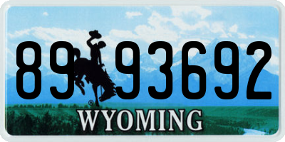 WY license plate 8993692