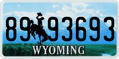 WY license plate 8993693