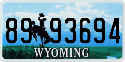 WY license plate 8993694