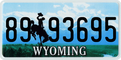WY license plate 8993695