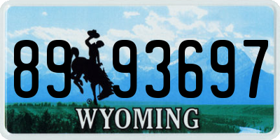 WY license plate 8993697