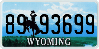 WY license plate 8993699