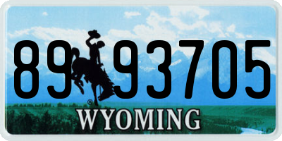 WY license plate 8993705