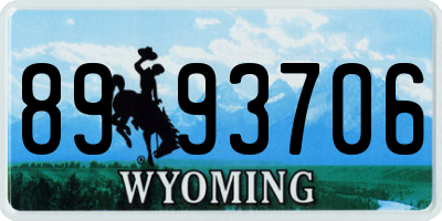 WY license plate 8993706