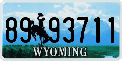 WY license plate 8993711