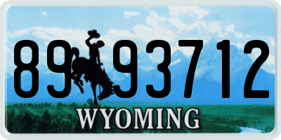 WY license plate 8993712