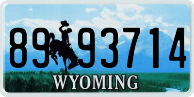 WY license plate 8993714