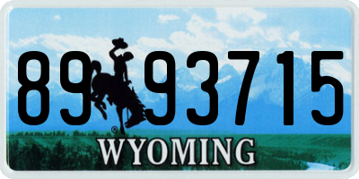 WY license plate 8993715