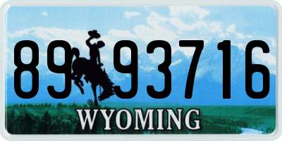WY license plate 8993716