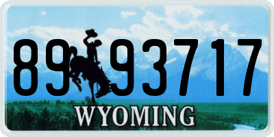 WY license plate 8993717