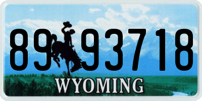 WY license plate 8993718